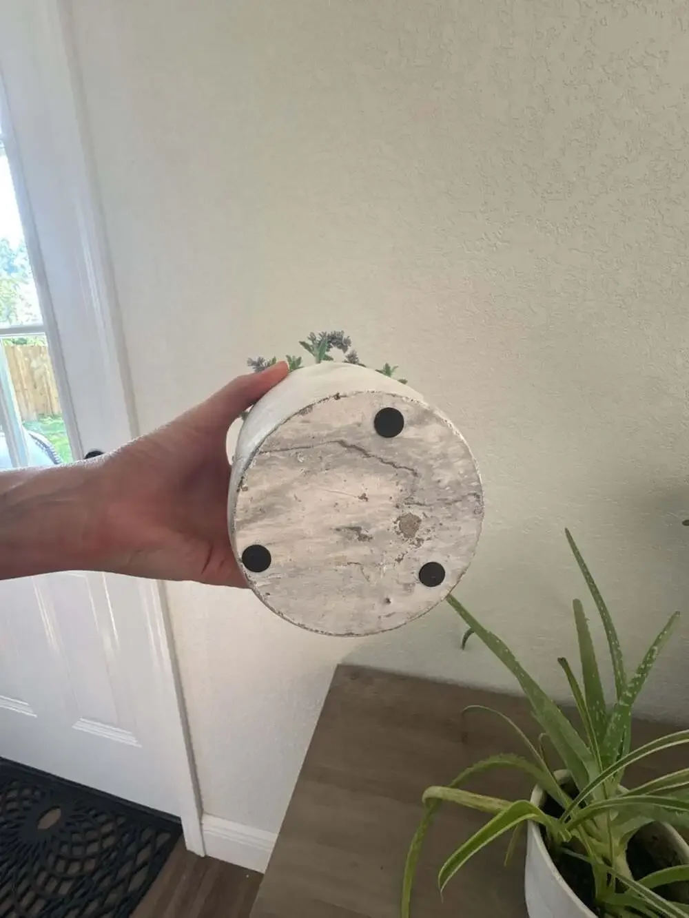 Artificial Lavender Tabletop Plant in Faux Stone Pot